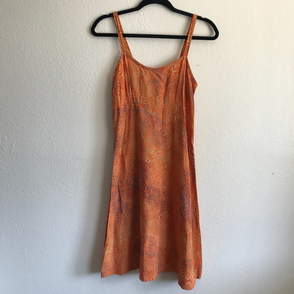 Nomadic Traders orange floral midi sun dress